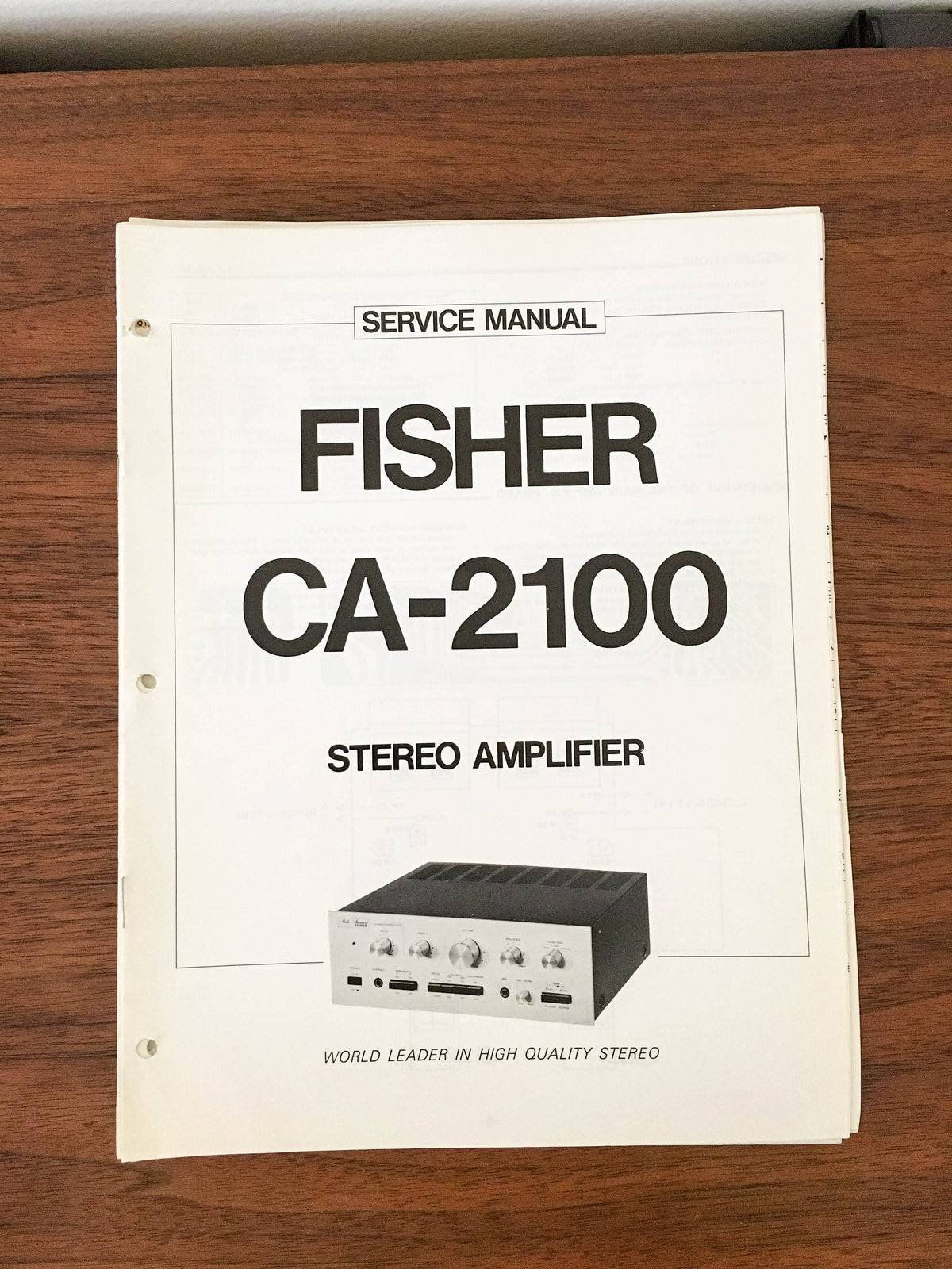 Fisher CA-2100 Amplifier Service Manual *Original*
