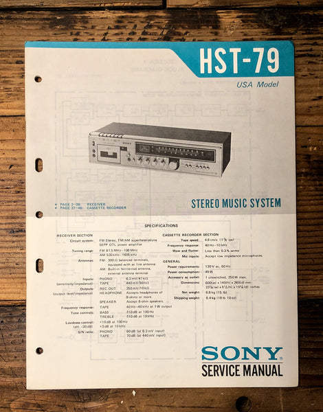 Sony HST-79 Stereo  Service Manual *Original*