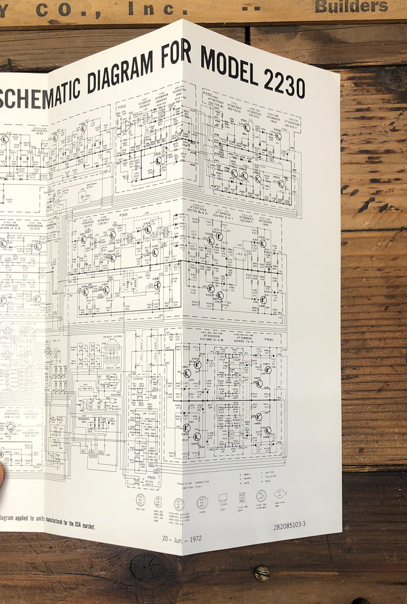 Maranz Model 2230 Receiver  Fold Out Schematic *Original*