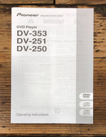 Pioneer DV-353 DV-251 DV-250 DVD Player Owners / User Manual *Original*