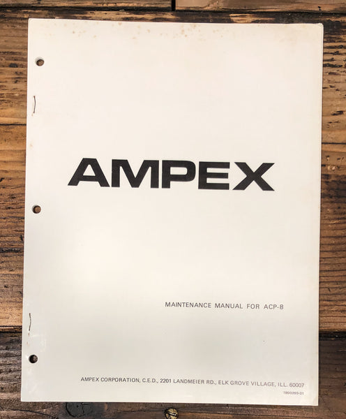 Ampex ACP-8 8 Track Service Manual *Original*