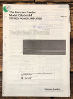 Harman Kardon Citation 24 Amplifier  Service Manual *Original*