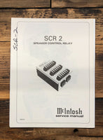 McIntosh SCR2 SCR-2 Speaker Relay  Service Manual *Original*