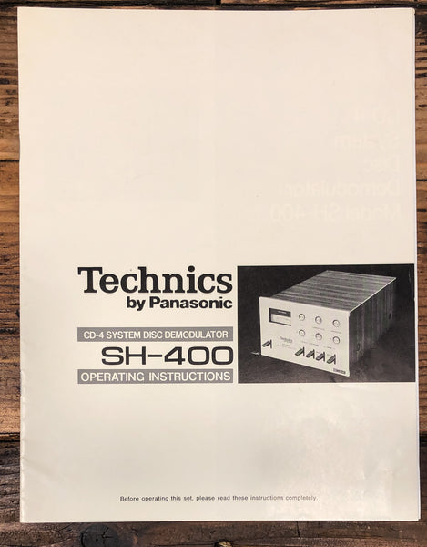 Technics SH-400 Disc Demodulator Owners / User Manual *Original*
