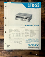 Sony STR-S5 Receiver  Service Manual *Original*