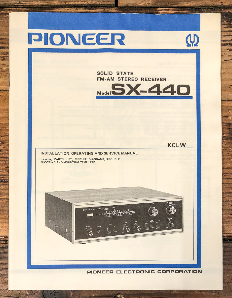 Pioneer SX-440 Receiver Owner & Service Manual *Original*