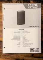 Sony SS-U25 Speaker  Service Manual *Original*