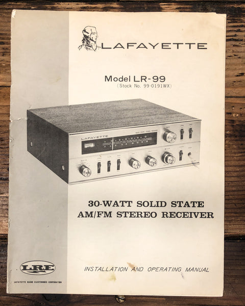 Lafayette LR-99 Receiver Owners / User Manual *Original*