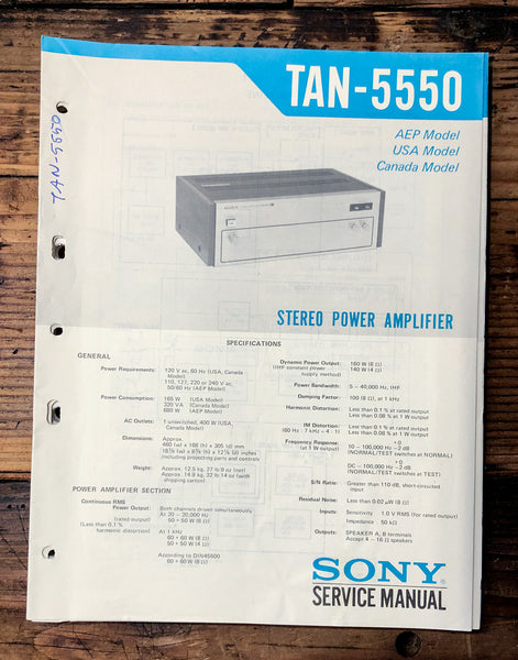 Sony TAN-5550 Amplifier  Service Manual *Original*