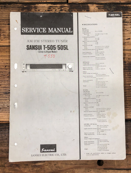 Sansui T-505 T-505L Tuner  Service Manual *Original*