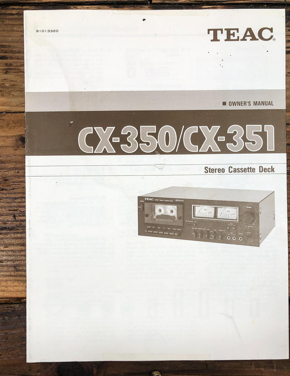 Teac CX-350 CX-351 Cassette Owners / User Manual *Original*