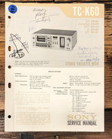 Sony TC-K60 Cassette Service Manual *Original*