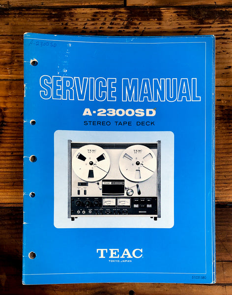 Teac A-2300SD Reel to Reel  Service Manual *Original*