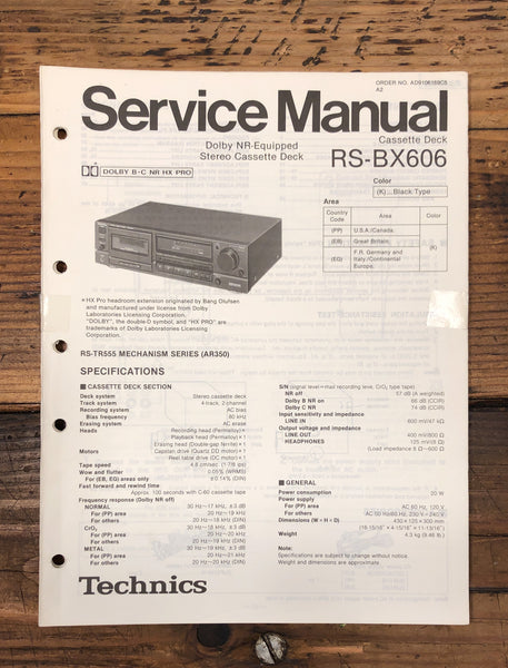 Technics RS-BX606 Cassette  Service Manual *Original*