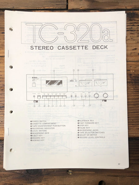 Yamaha TC-320a Cassette  Service Manual *Original*