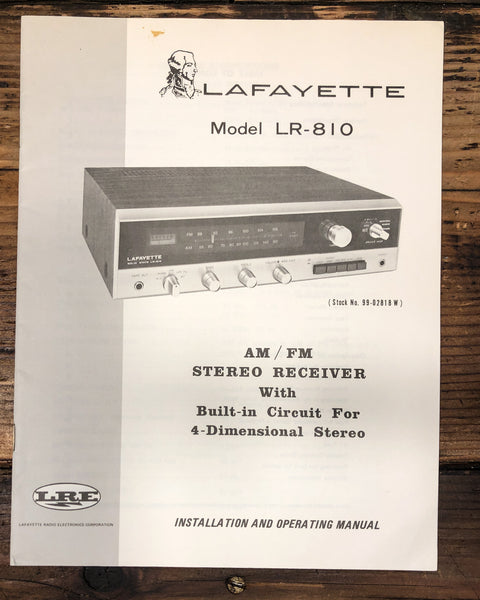 Lafayette LR-810 Receiver Owners / User Manual *Original*