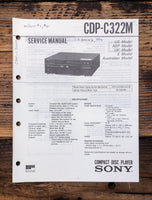 Sony CDP-C322M CD Player  Service Manual *Original*