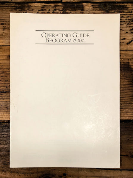 Bang Olufsen Beogram 8000 Turntable  Owner / User Manual *Original*