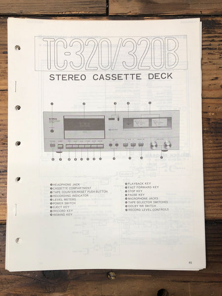 Yamaha TC-320 TC-320B Cassette  Service Manual *Original*