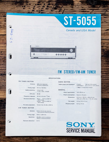 Sony ST-5055 Tuner  Service Manual *Original*