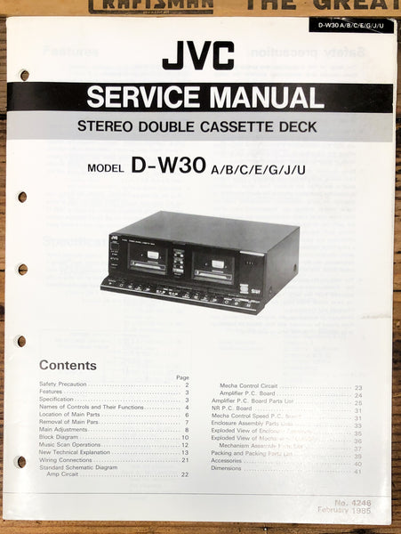 JVC RD-W30 Cassette  Service Manual *Original*