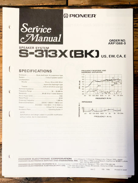 Pioneer CS-313X Speaker  Service Manual *Original*