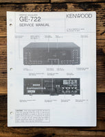 Kenwood GE-722 Equalizer  Service Manual *Original*