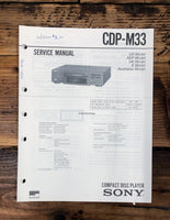 Sony CDP-M33 CD Player  Service Manual *Original*