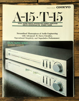 Onkyo A-15 T-15 Amplifier / Tuner 3 pg Dealer Brochure  *Original*