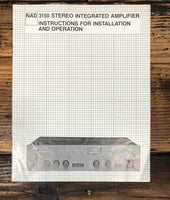 NAD Model 3150 Amplifier Service Manual *Original*
