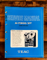 Teac A-7300 / 2T Reel to Reel  Service Manual *Original*