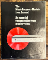 Garrard Music Recovery Module  7pg Brochure  *Original*