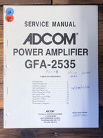 Adcom GFA-2535 Amplifier  Service Manual *Original*