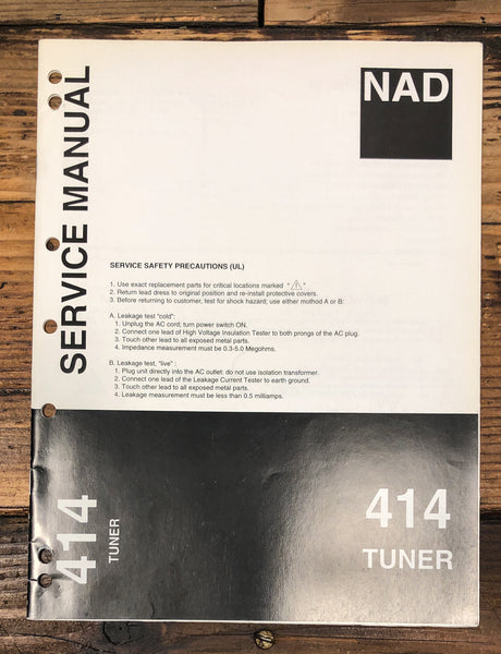 NAD Model 414 Amplifier Service Manual *Original*