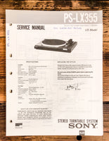 Sony PS-LX355 Record Player / Turntable  Service Manual *Original*