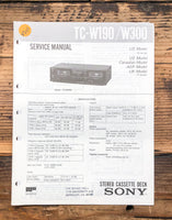 Sony TC-W190 TC-W300 Cassette  Service Manual *Original*