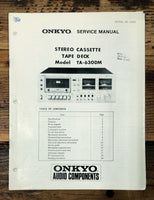 Onkyo TA-630DM Cassette  Service Manual *Original*