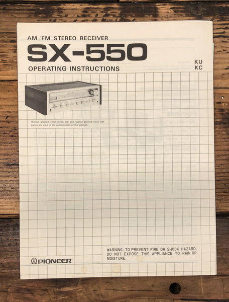 Pioneer SX-550 Receiver  Owner / User Manual *Original*