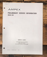 Ampex Model 985  Prelim. Service Manual *Original*