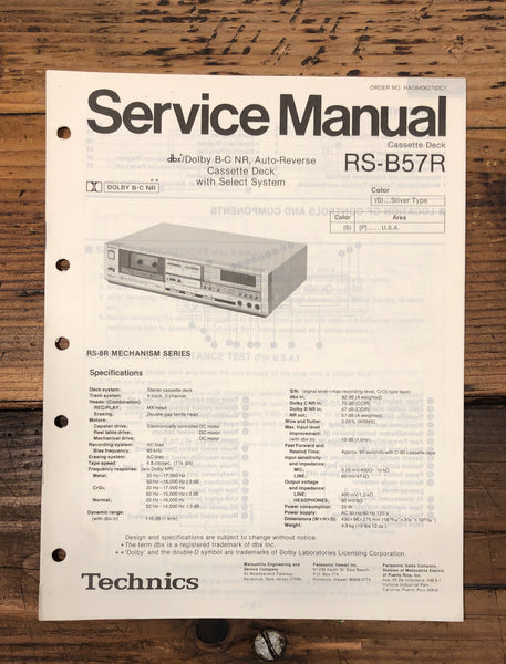 Technics RS-B57R Cassette  Service Manual *Original*