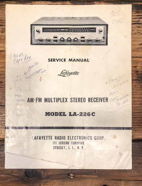 Lafayette LA-226 C LA-226C Receiver Owners / User Manual *Original*