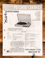 Sony PS-LX410 PS-LX410C Record Player / Turntable  Service Manual *Original*