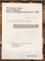 Harman Kardon Citation 23 Tuner  Service Manual *Original* #1