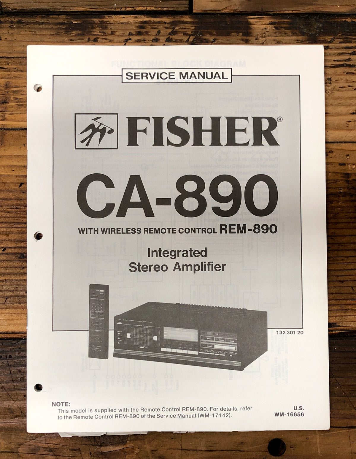 Fisher CA-890 Amplifier  Service Manual *Original*