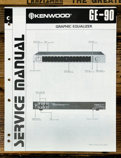 Kenwood GE-90 Graphic Equalizer  Service Manual *Original*