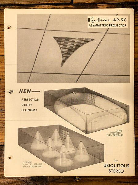 Karlson AP-9C Asymmetric Projector 3pg Brochure  *Original*