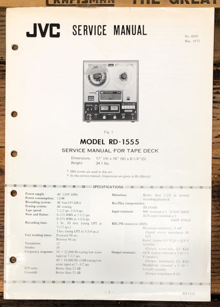 JVC CD-1555 Reel to Reel  Service Manual *Original*