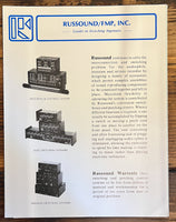 Russound TMS-3 -5 -10 VS-1 SD-1 HP-1 SD-4   3pg Brochure & Price List *Orig*