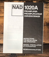 NAD Model 1020A Preamp / Preamplifier Service Manual *Original*