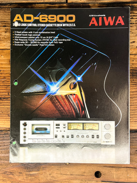 Aiwa AD-6900 Cassette 7pg Foldout Dealer Brochure  *Original*